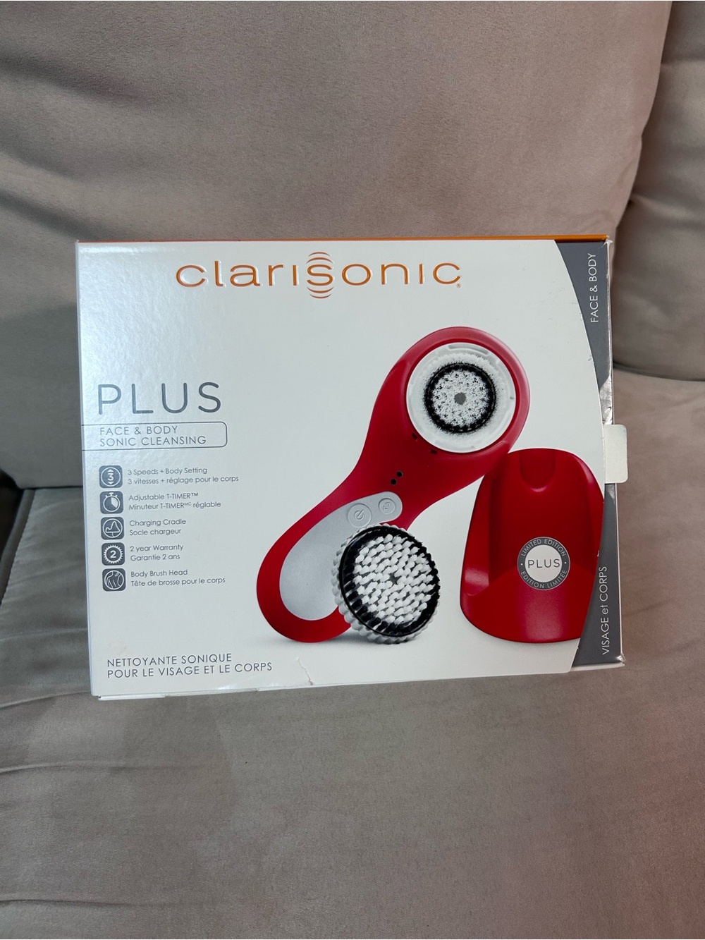Clarisonic PLUS Sonic Face & Body Cleansing Device - Red